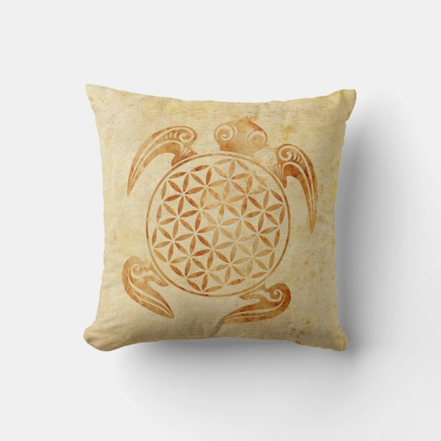 Flower of Life / Blume des Lebens - turtle stone Cushion (Front)