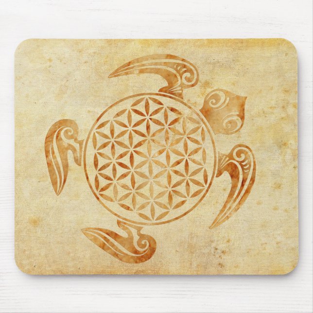Flower of Life / Blume des Lebens - turtle stone Mouse Pad (Front)
