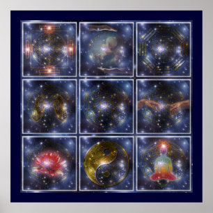 FLOWER OF LIFE / Blume des Lebens - universe Poster