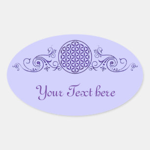 Flower of Life / Blume des Lebens - vintage V Oval Sticker