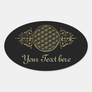 Flower of Life / Blume des Lebens - vintage VIII Oval Sticker