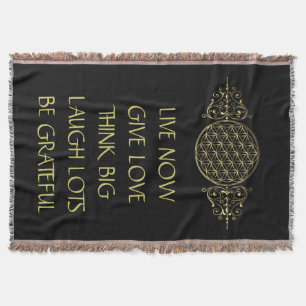 Flower of Life / Blume des Lebens - vintage VIII Throw Blanket
