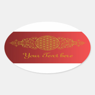 Flower of Life / Blume des Lebens - vintage XI Oval Sticker