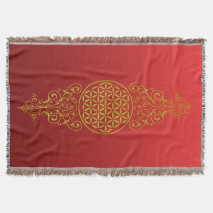 Flower of Life / Blume des Lebens - vintage XII Throw Blanket