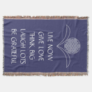 Flower of Life / Blume des Lebens - white leafs Throw Blanket