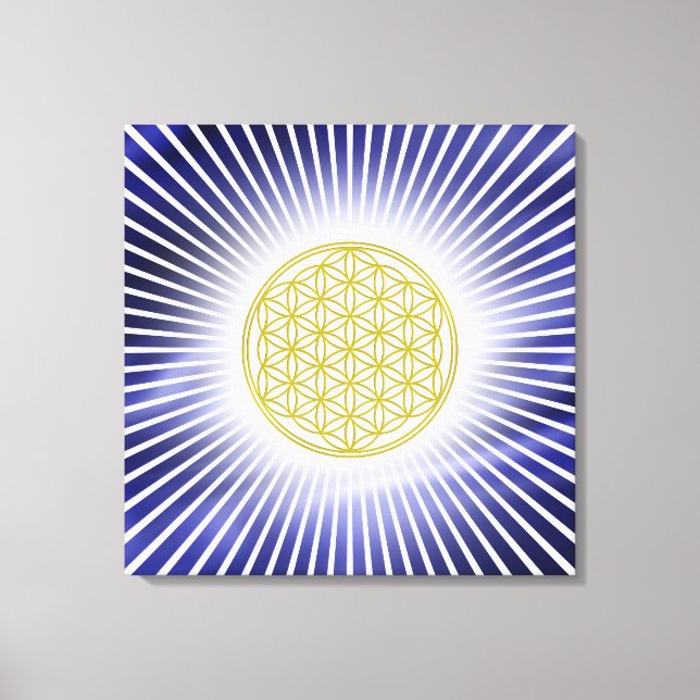 Flower Of Life / Blume des Lebens - white rays Canvas Print (Front)