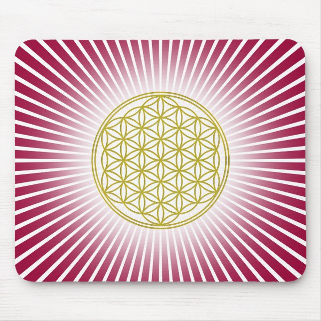 Flower Of Life / Blume des Lebens - white rays Mouse Pad (Front)