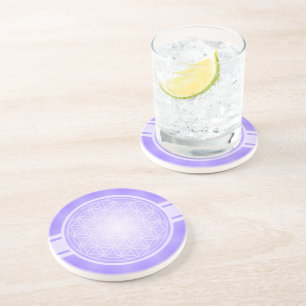 Flower of Life / Blume des Lebens - white transpa. Coaster