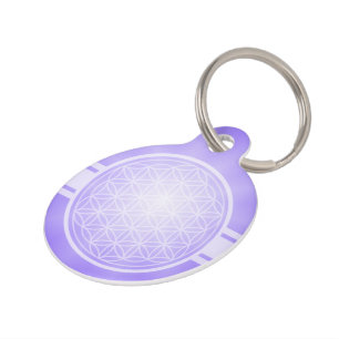 Flower of Life / Blume des Lebens - white transpa. Pet Tag
