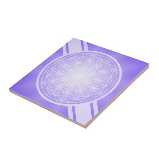 Flower of Life / Blume des Lebens - white transpa. Tile (Side)