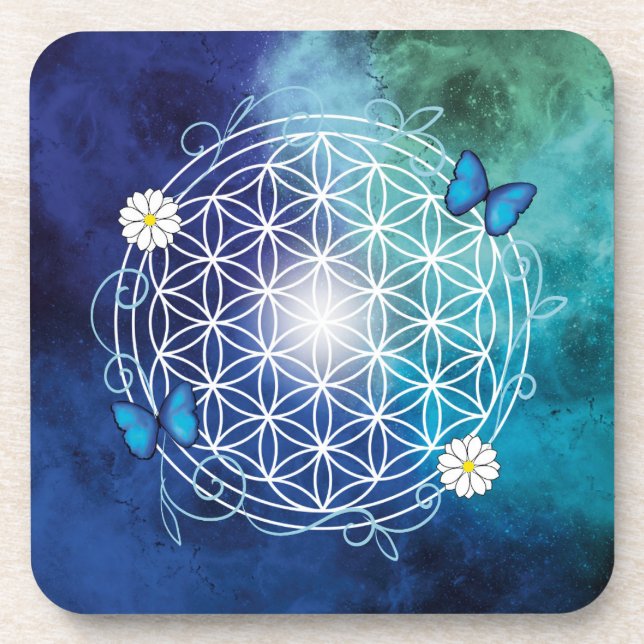 flower of life butterfly coaster (Front)