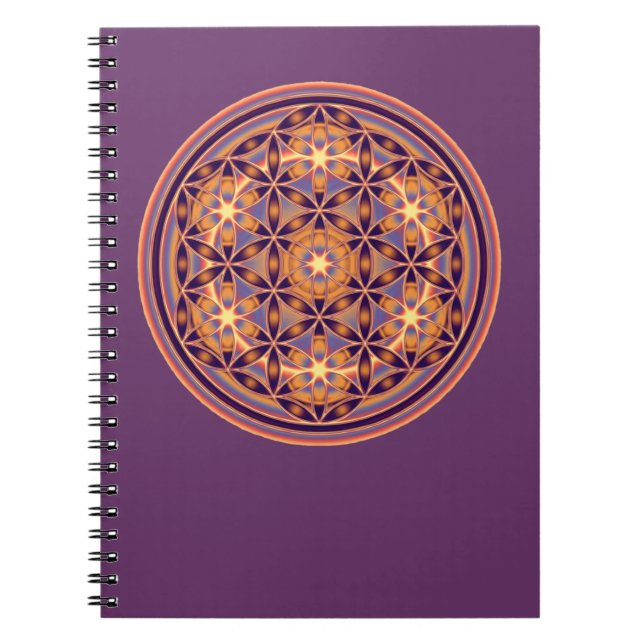 Flower Of Life - Button Style 02 Spiral Notebook (Front)