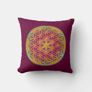 Flower Of Life - Button Style 03 Cushion