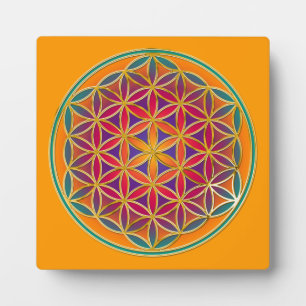 Flower Of Life - Button Style 03 Plaque