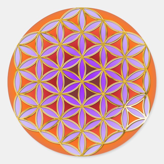 Flower Of Life - Button Style 04 Classic Round Sticker (Front)