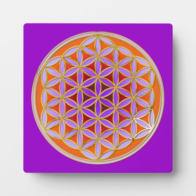 Flower Of Life - Button Style 04 Plaque (Front)
