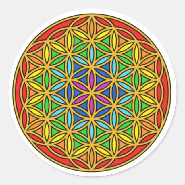 Flower of Life Chakra1 Classic Round Sticker (Front)