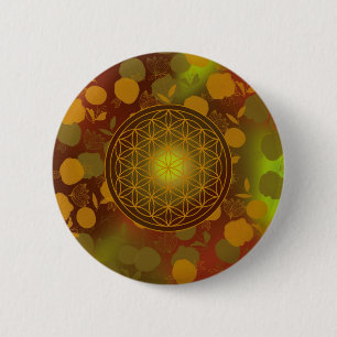 flower of life, chakra,zen,sacred geometric, 6 cm round badge