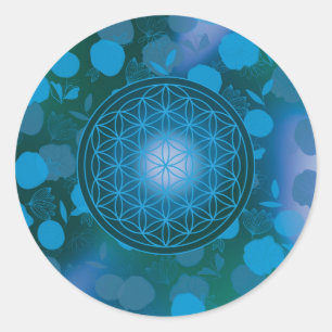 flower of life, chakra,zen,sacred geometric, classic round sticker