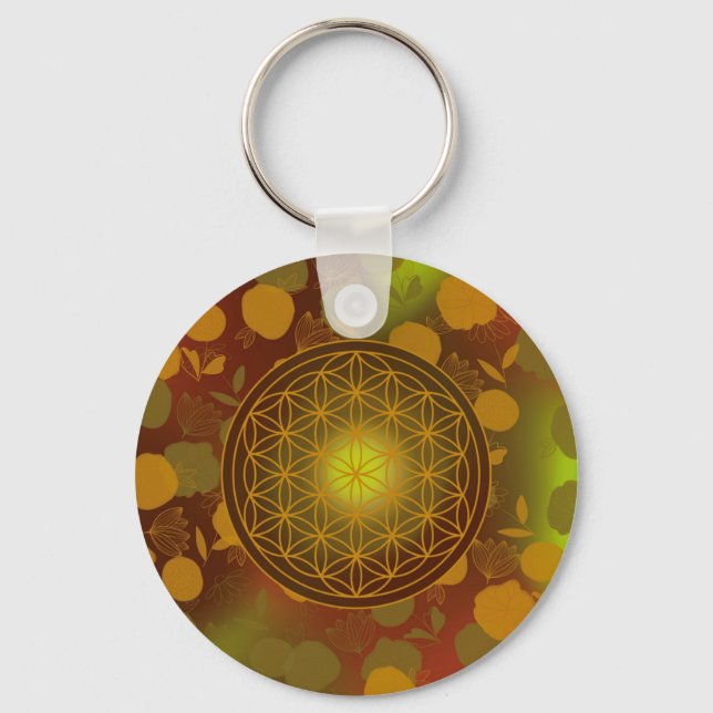 flower of life, chakra,zen,sacred geometric, key ring (Front)