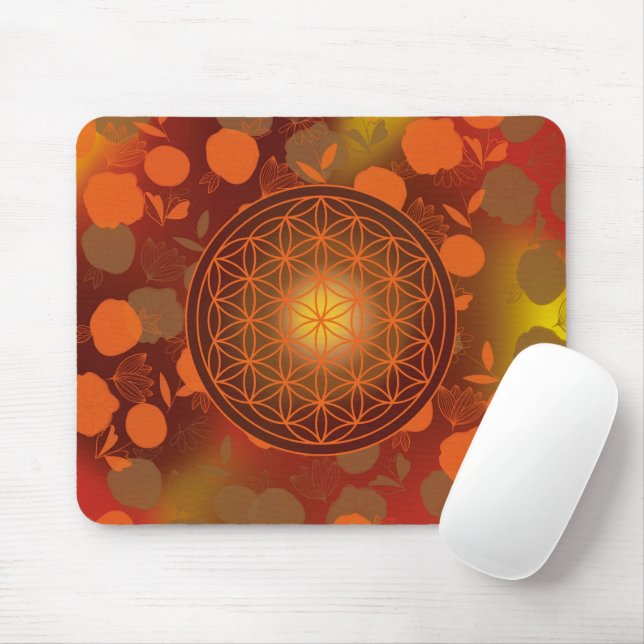 flower of life, chakra,zen,sacred geometric, mouse pad (With Mouse)
