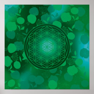 flower of life, chakra,zen,sacred geometric, purif poster