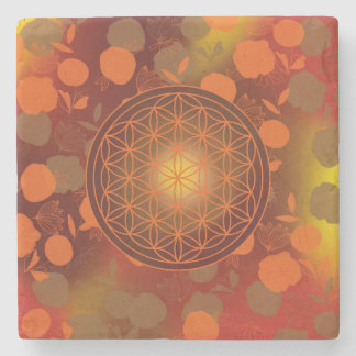 flower of life, chakra,zen,sacred geometric, stone coaster