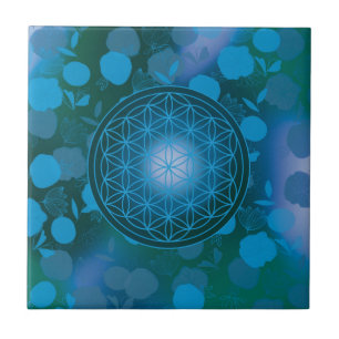 flower of life, chakra,zen,sacred geometric, tile