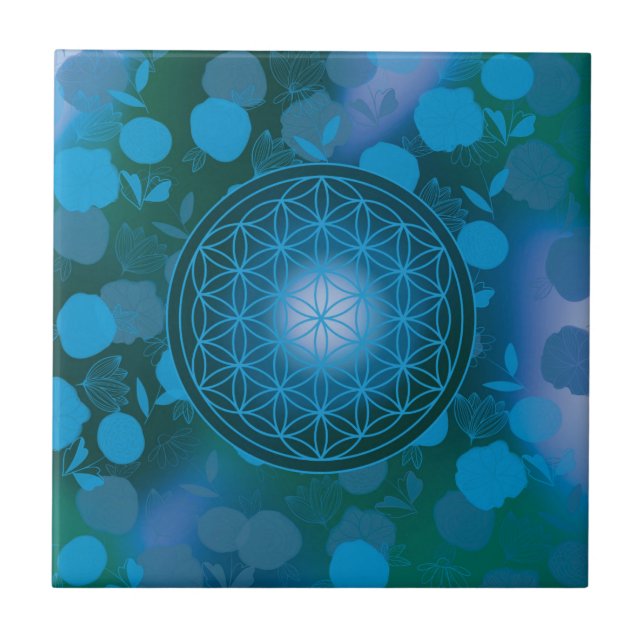 flower of life, chakra,zen,sacred geometric, tile (Front)