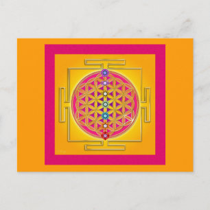 FLOWER OF LIFE - Chakras Yantra Postcard