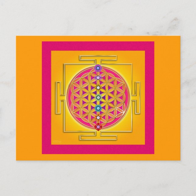 FLOWER OF LIFE - Chakras Yantra Postcard (Front)