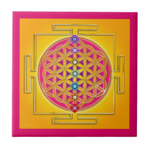 FLOWER OF LIFE - Chakras Yantra Tile