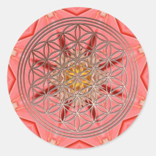 Flower of life classic round sticker