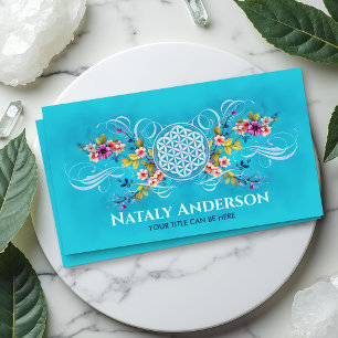 Flower of life colourful Blossom Branch ornament Business Card