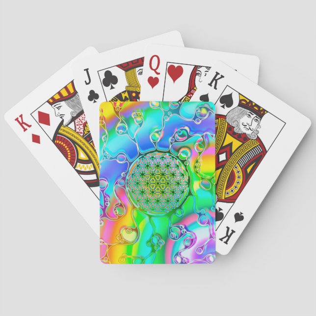 Flower Of Life - Colourfully Ways 1 Playing Cards (Back)