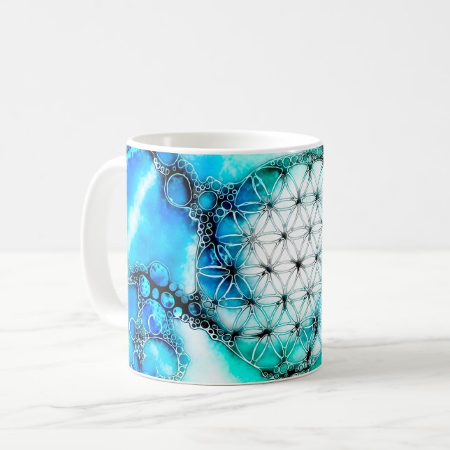 Flower Of Life - Colourfully Ways 2 Coffee Mug (Front Left)