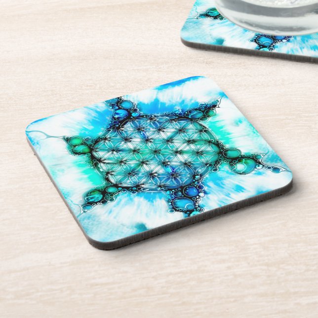 Flower Of Life - Colourfully Ways 3 Coaster (Left Side)