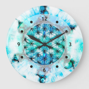 Flower Of Life - Colourfully Ways 3 Large Clock