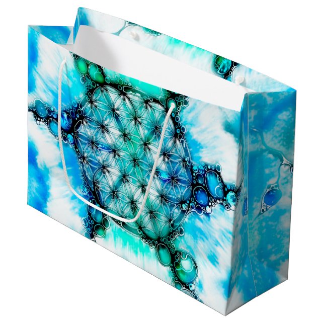 Flower Of Life - Colourfully Ways 3 Large Gift Bag (Front Angled)