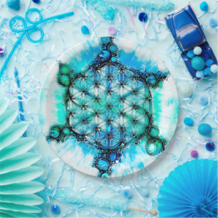 Flower Of Life - Colourfully Ways 3 Paper Plate