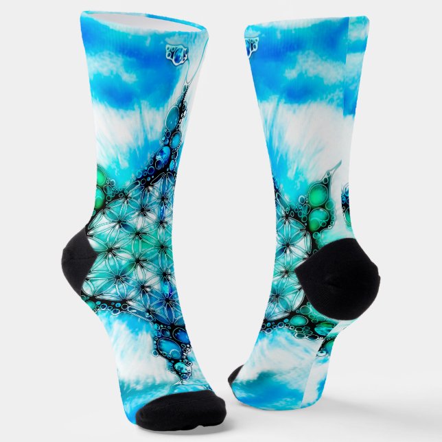 Flower Of Life - Colourfully Ways 3 Socks (Angled)