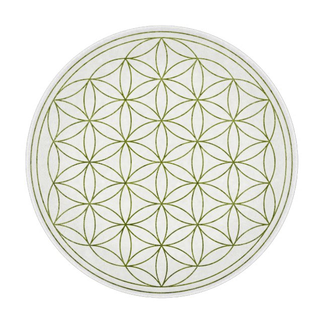Flower Of Life Crystal Grid (V-Sprout) Cutting Board (Front)
