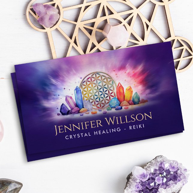 Flower of Life Crystal Healing Business Card (Creator Uploaded)