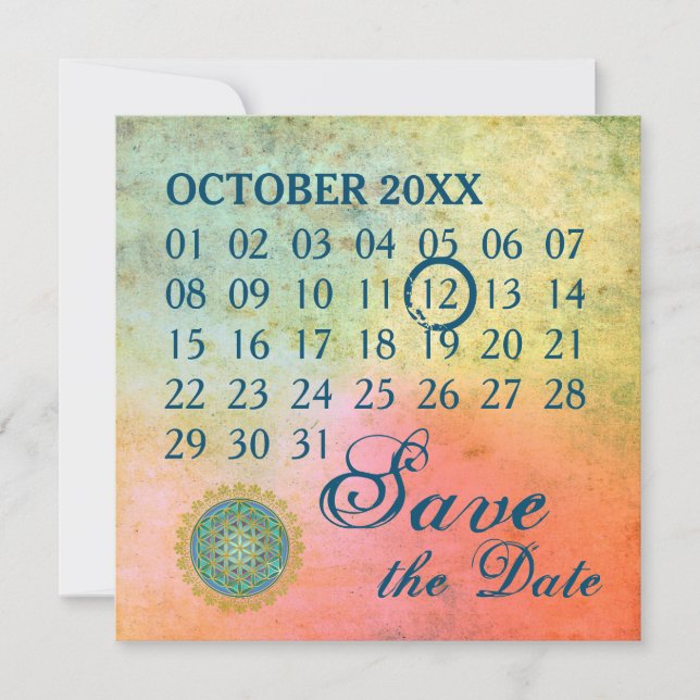 Flower Of Life - Custom Calendar - save the date (Front)