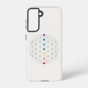Flower of Life Design and 7 Chakras Rainbow Colors Samsung Galaxy Case