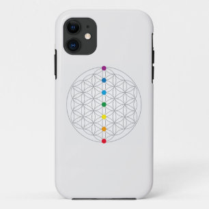 Flower of Life Design and 7 Chakras Rainbow Colour Case-Mate iPhone Case