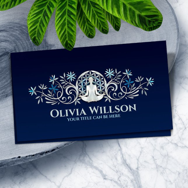 Flower of life - Flourish Yoga Ornament  Business Card (Creator Uploaded)