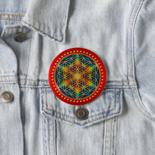 FLOWER OF LIFE - Fractal Blossom 1 7.5 Cm Round Badge