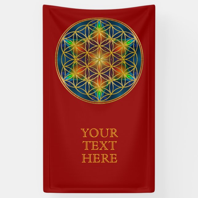 FLOWER OF LIFE - Fractal Blossom 1 Banner (Vertical)