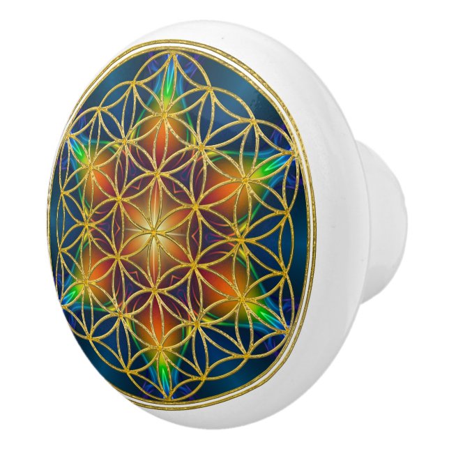 FLOWER OF LIFE - Fractal Blossom 1 Ceramic Knob (Right)